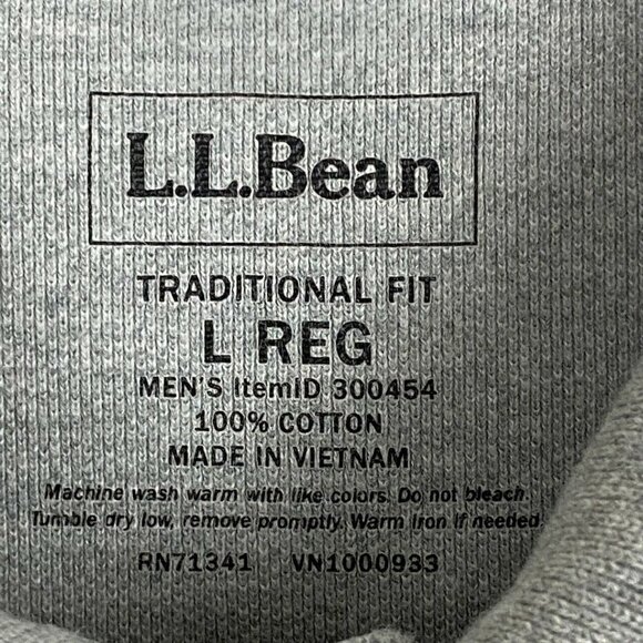 L.L. Bean Polo Banded Short Sleeve Without Pocket Men's Traditional Large Gray - Picture 4 of 8